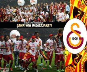 Puzzle Γαλατάσαράι, πρωταθλήτρια Super Lig 2012-2013, πρωτάθλημα ποδοσφαίρου Τουρκίας